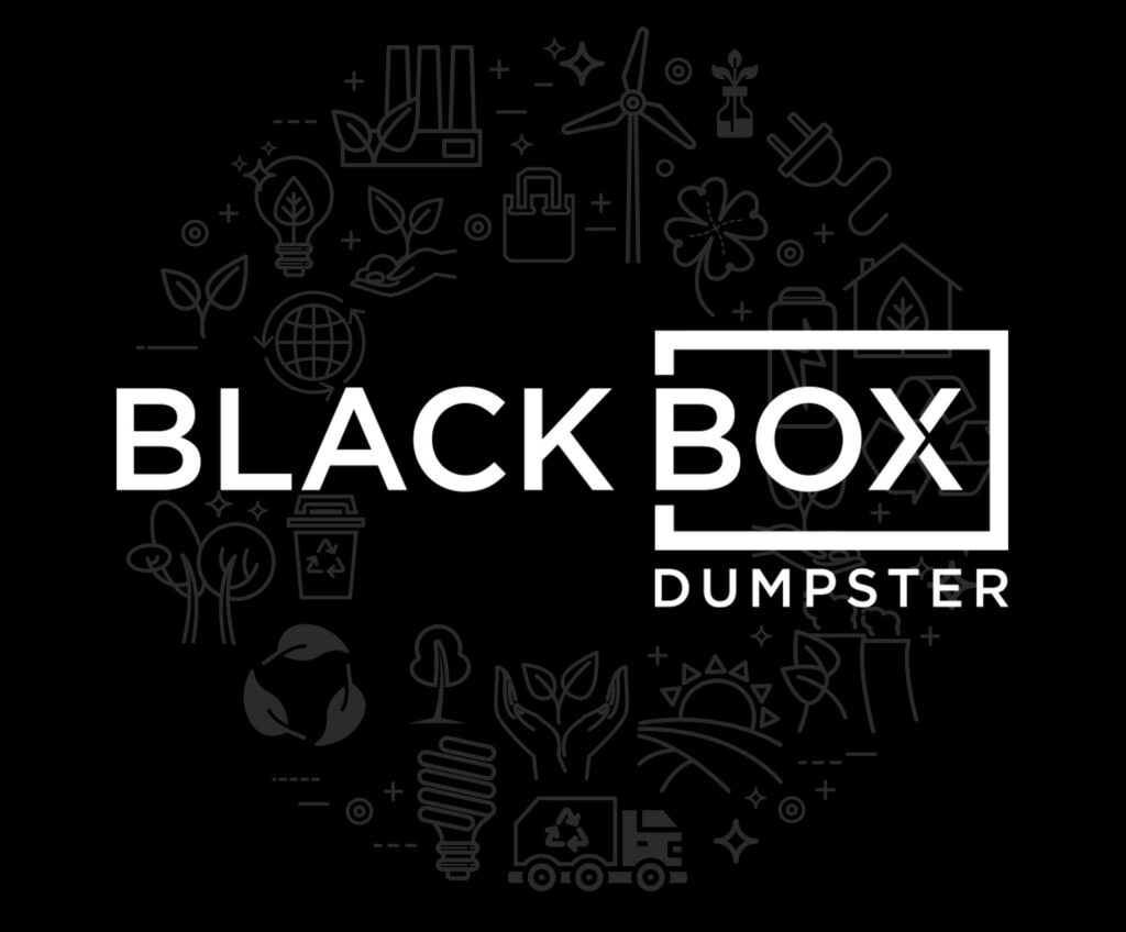 black box dumpster logo on background