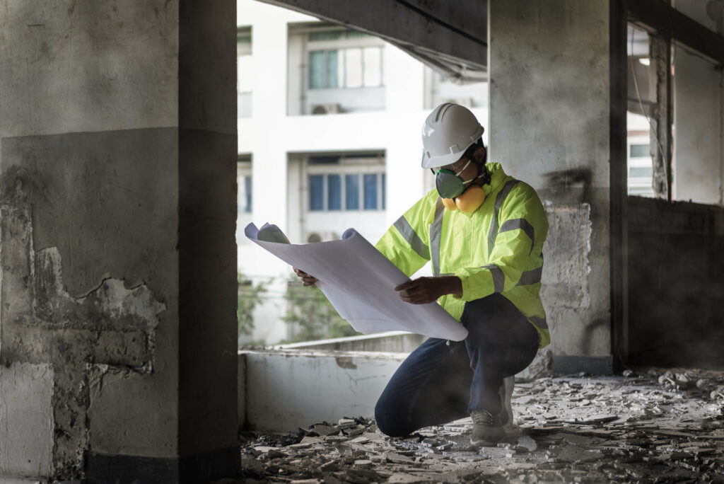 demolition consultant reviewing plans